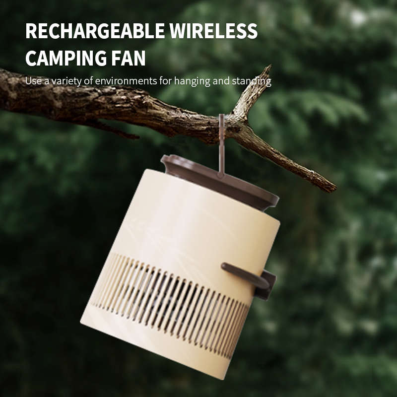Outdoor Rechargeable Camping Tent Fan with LED Lantern